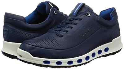 AS NEW ECCO Men's Cool 2.0 Blue Leather Gore-Tex Fashion Sneaker Size 7 - 7.5 US