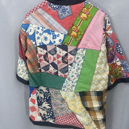 Vintage Patchwork Kimono Handarbeit Boho Cottagecore gefüttert Festival Retro LESEN - Bild 12 von 17