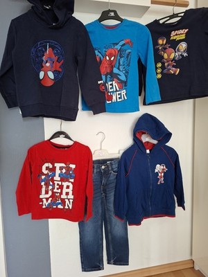   H&M Topolino Longsleeve Hoodie Gr 110-116 Jeans Paket  Spiderman GEPFLEGT 