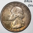 1958-D Washington 90% Silver Quarter Gem BU Uncirculated - Mint Set Toned