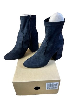 Steve Madden Damen High Heel Stiefeletten Schwarz Velours Lederimitat EU 41
