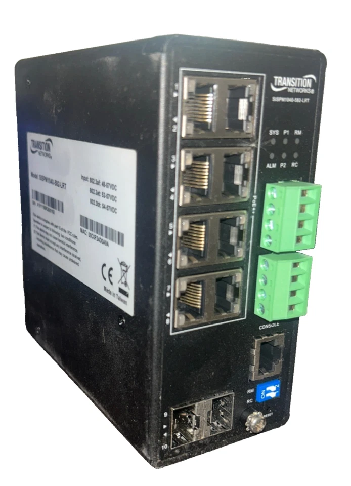 Transition Networks 8 Port Managed Hardened Giga Ethernet SISPM1040-582-LRT. BC - Image 3 of 4
