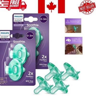 Philips Avent Soothie Baby Pacifiers - 100% Silicone Pacifiers for Babies 0-3 Mo