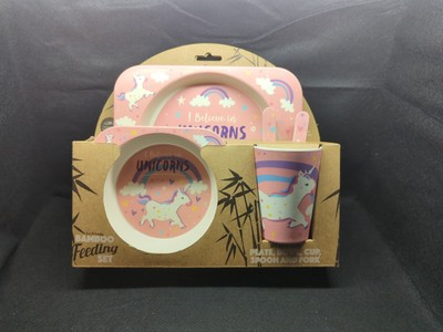 Leonardo 5 pc Bamboo Fiber Feeding Set Unicorn