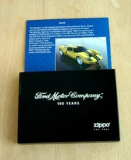 2002 Ford GT 100th Anniversary Zippo Lighter Acrylic Display
