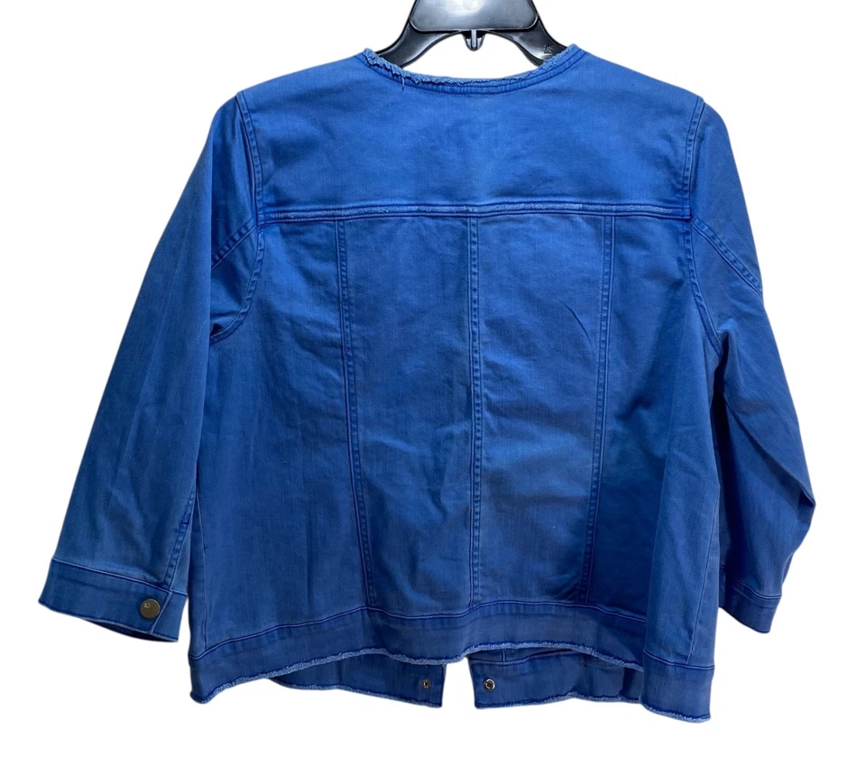 LOGO Lori Goldstein Festival Western Denim Blue Jacket Blazer 16 Cropped  Snaps - Image 4 of 4