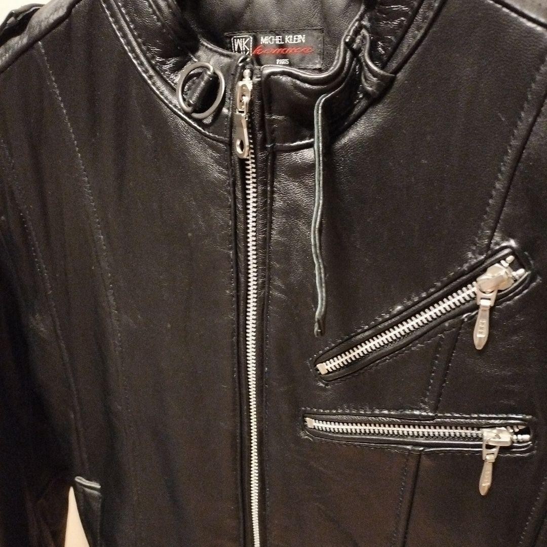 M Size Leather Jacket Michel Klein Homme Black 46