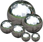 Stainless Steel Gazing Balls, 50-150 mm Reflective Garden Ornaments (6 Pcs)