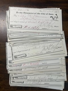 Lot of 85 Saco Maine Treasurer Receipts 1879 Old Documents