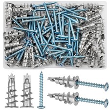 100 Pcs Plasterboard Fixings Heavy Duty Metal Self Drill Plasterboard Fixings