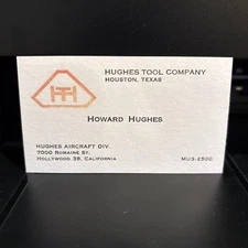 Howard Hughes Vintage Reproduction Business Card Old