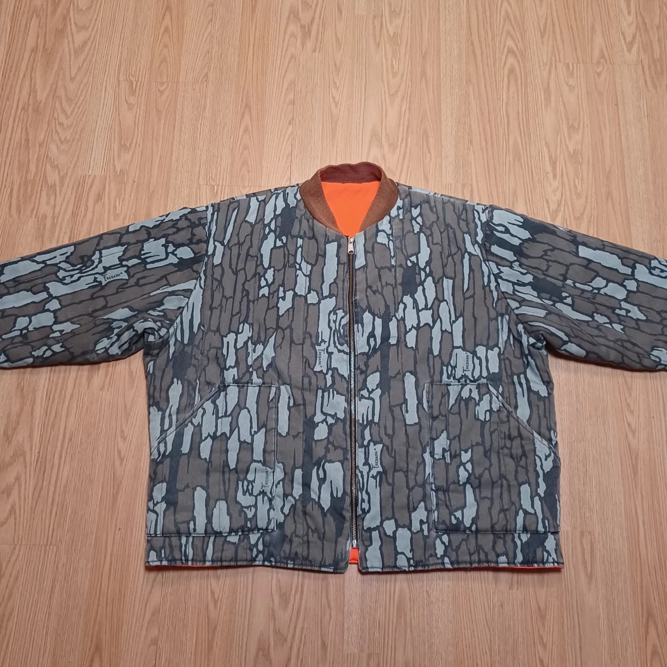 Vtg Blue Bill By Redhead Reversible Hunting Jacket Mens 2XL Treebark Camo Orange - Image 2 of 4