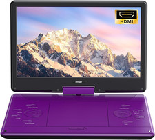 15.9" Portable DVD Player with 14.1" Swivel Screen, HDMI Input, 6-Hour Rechargea