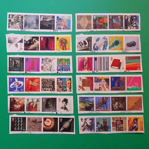GB 1999 COMMEMORATIVE STAMPS YEAR PACK = 12 FINE USED SETS EX FDC ON PIECE #4227