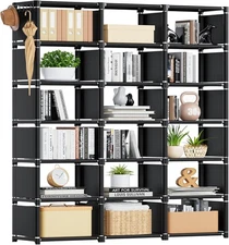 Mavivegue Bookcase 18-Cube Extra Large Book Shelf DIY Cube Storage Organizer-