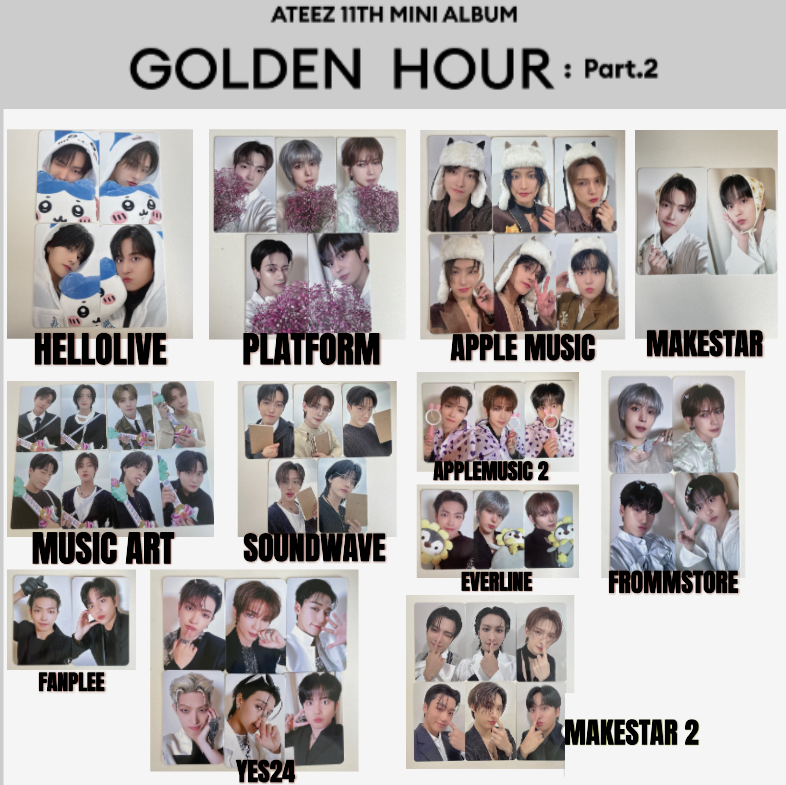 ATEEZ 11TH MINI ALBUM GOLDEN HOUR : Part.2 POB/LUCKYDRAW PHOTO