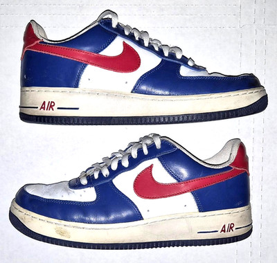 NIKE JORDAN AIR FORCE 1 RED WHITE AND BLUE IN ORIGINAL BOX MEN'S SIZE 9.5M AF1