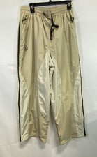 Fogus Men's Technical Colorblock Performance Track Pants Khaki Cream Sz XL
