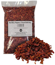 Red BELL Peppers 1 Pound Bulk Bag-Heat Sealed to Maintain Freshness-Crushed Dr