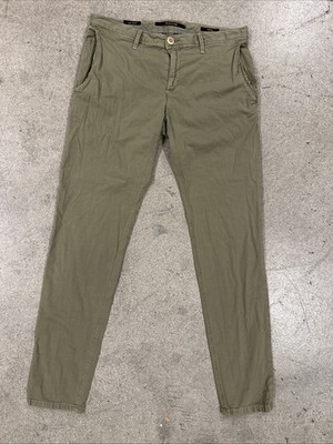 ALBERTO Pants Mens Green Sz29x30 Slim Fit Stretch Chino OEKO-TEX Travel Outdoor