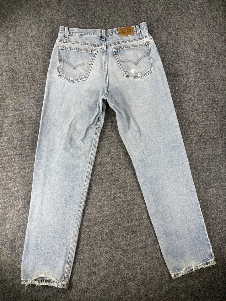 Vtg Levis 540 Jeans Mens 34x32 (33x32)Distressed Worn Brown Tab Light Wash 1991 - Image 2 of 4