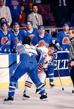 Chris Simon Quebec Nordiques fights with Nick Kypreos New York Ran- Old Photo