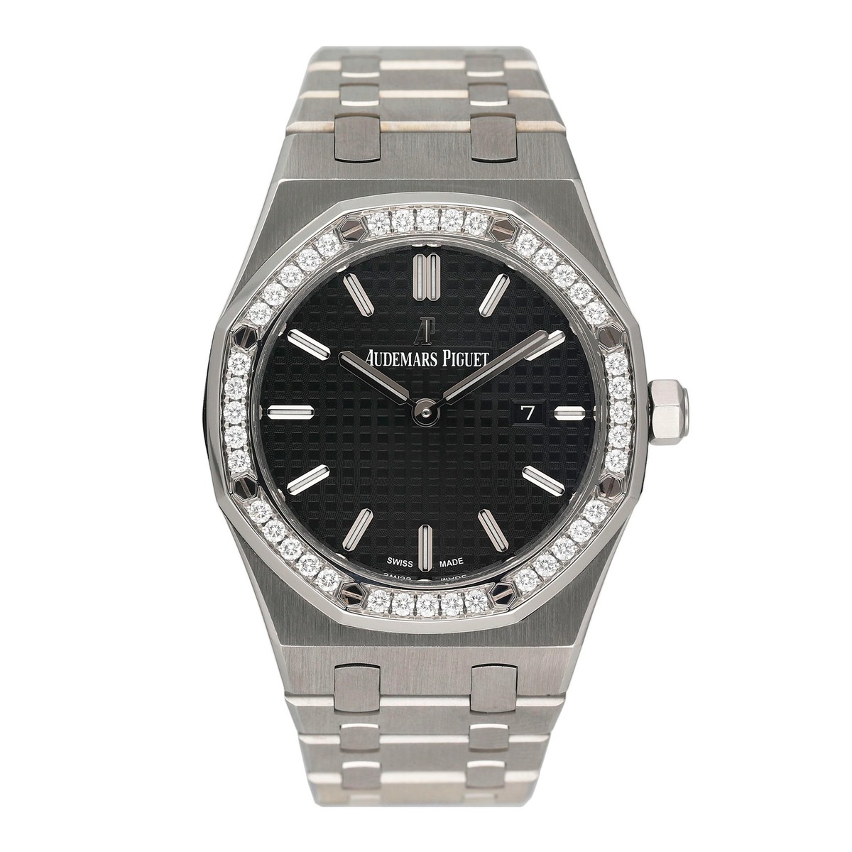Audemars Piguet Royal Oak 67651ST Diamond Black Dial Ladies Watch