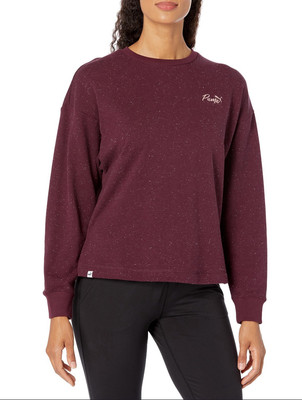 Puma Live Women's Purple Cotton French Terry Crewneck Sweatshirt Size XL (A06)