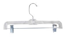 14 inch Clear Plastic Skirt and Pants Hangers - Pack of 20