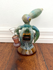 8” Premium Glass Water Pipe Art Green Sea Monster Octopus Squid 14mm