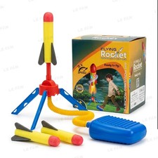 Lefan Foam Rocket Launcher Air Powered Foot Pump Outdoor Toy for Kids 3