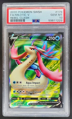 2020 Pokemon Sword & Shield Rebel Clash Milotic V #179/192 PSA 10 NF4