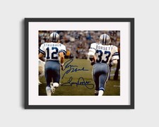 Football Autograph Print - Staubach & Dorsett Cowboys - Lone Star Legends
