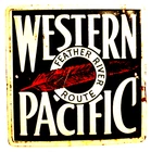 WESTERN Pacific RAILROAD Tin MINI Sign - 1950’s POST Cereal - VINTAGE
