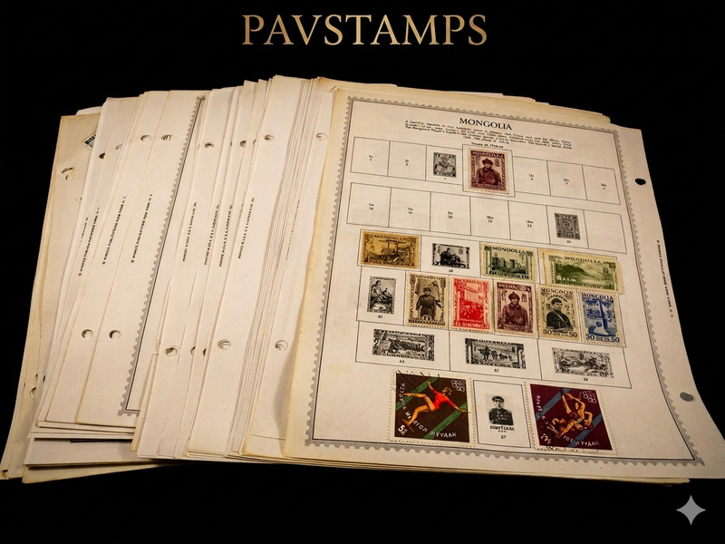 ASIA, MONGOLIA, Stamp Collection mostly  hinged on Minkus & other pages
