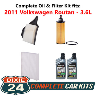 2011 Volkswagen Routan 3.6L Complete Air, Oil & Cabin Filter Kit (5W-30)