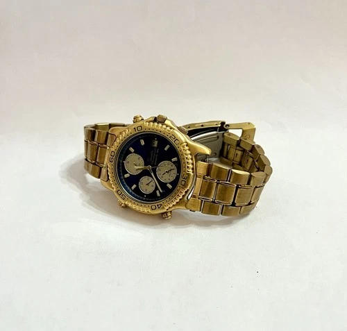 VTG Rare Seiko 7T32 Sports 150 Chronograph Watch Gold Plated Needs New BATTERY