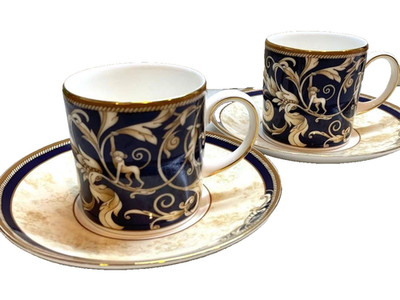 WEDGWOOD Cornucopia Coffee Cup & Saucer set of 2