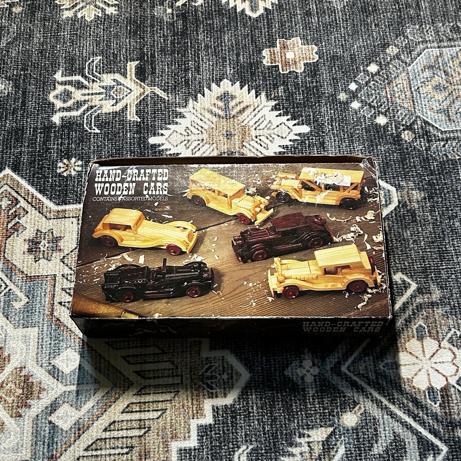 VTG SET 6 HANDCRAFTED ASSORTED RETRO WOODEN CARS No Damages Varnish Finish VGUC