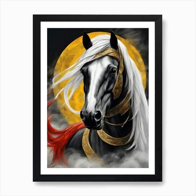 Pferd der Götter Kunstdruck gerahmt Wandbild Poster Leinwanddruck Bild