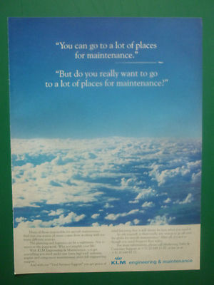 5/1998 PUB COMPANY KLM DUTCH AIRLINE ENGINEERING WARTUNG ORIGINAL ANZEIGE