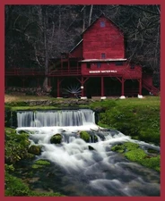 Blank Quilting Watermill Country 34.75" Hodgson Watermill W/ Stream Panel Red