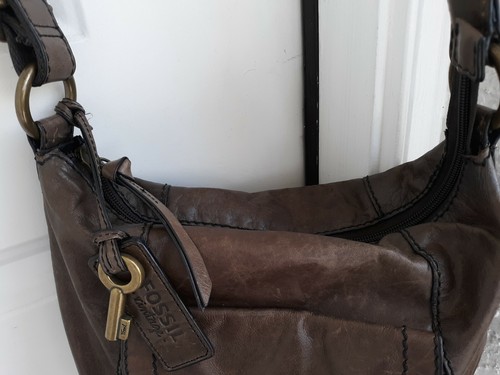 Vintage Fossil Brown Distressed Leather 