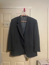 Mens Hart Schaffner Marx Suit Jacket Dark Grey Charcoal Size 46" Inch Chest