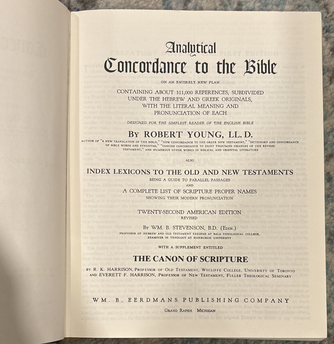 Young's Analytical Concordance to the Bible Indexed Paging 1973 Eerdman Publish. eBay