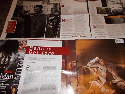 BENICIO DEL TORO CELEBRITY  CLIPPINGS PACK  GOOD CONDITION