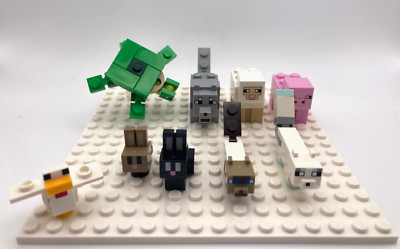 LEGO  Minecraft grosses Tier Set - 9 Tiere - Schildkröte Hase Wolf Huhn Schwein