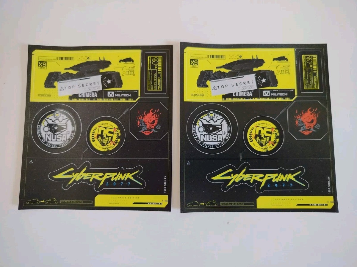 Cyberpunk 2077 - Stickers Decals - X2 Sheets Stickers Included (As