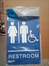 HEADLINE 6" x 9" RESTROOM Sign Men/Women/Wheelchair Accesable
