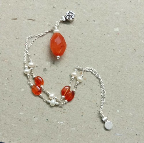 Solid 925 Sterling Silver Carnelian Gemstone Jewelry Magnetic Lock Gift Bracelet - Picture 8 of 11